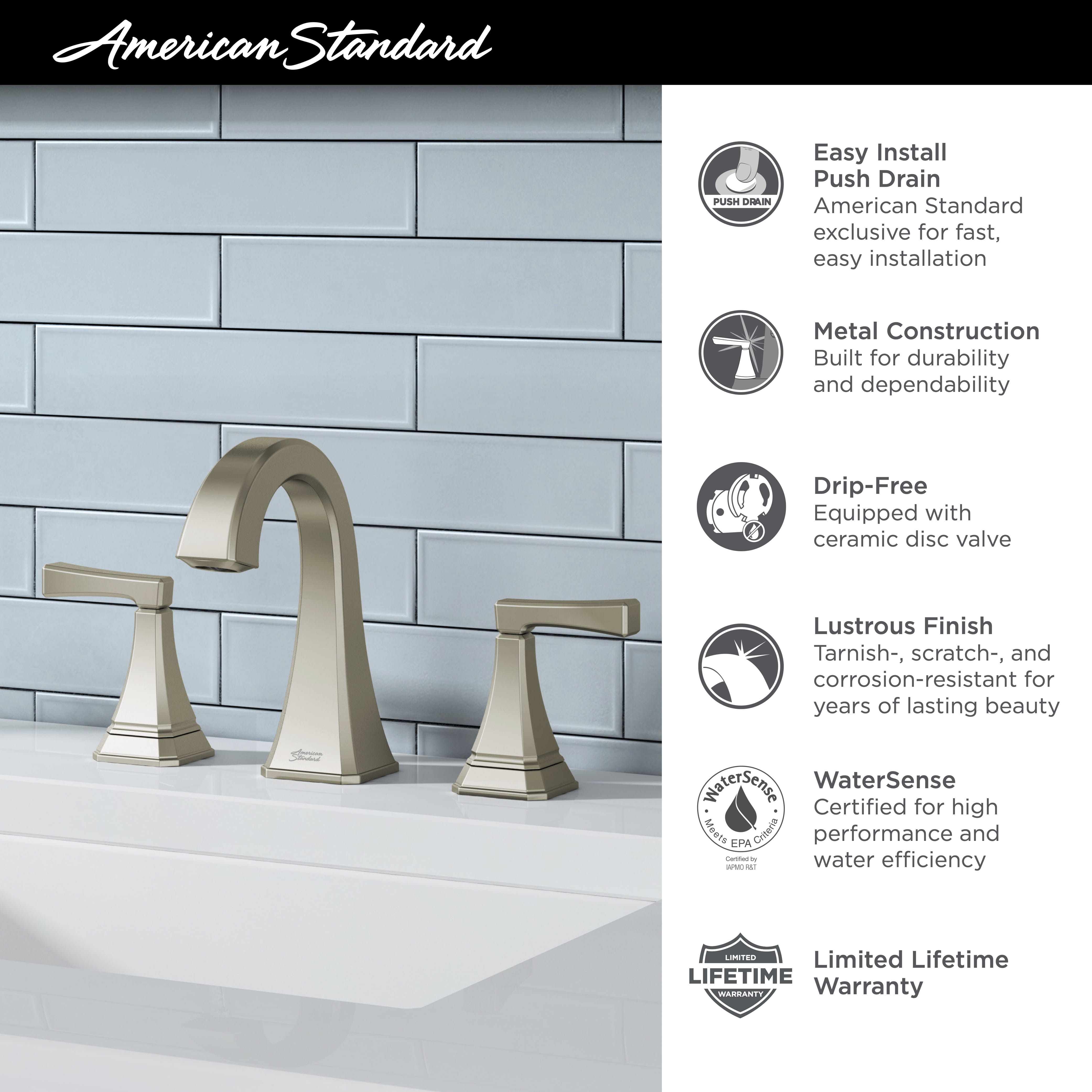 Westerly 8-In. Widespread 2-Handle Bathroom Faucet 1.2 GPM with Lever Handles